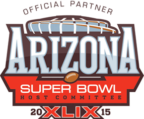 Red and brown Super Bowl logo