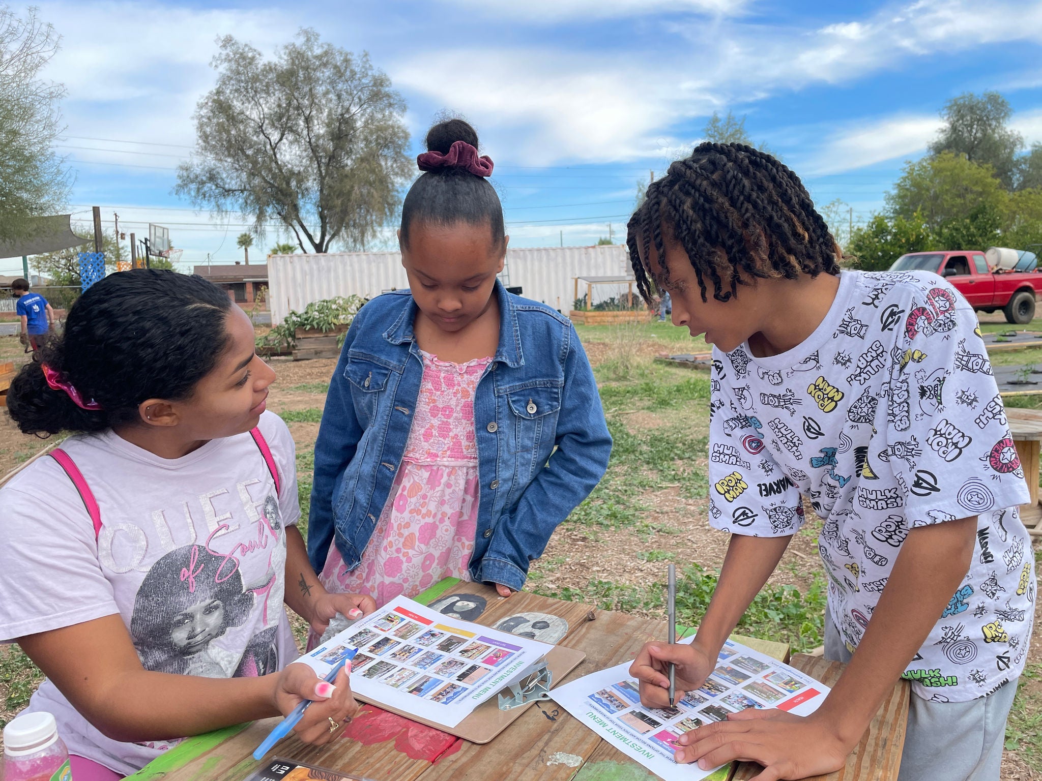 Photo of a family at a planning event