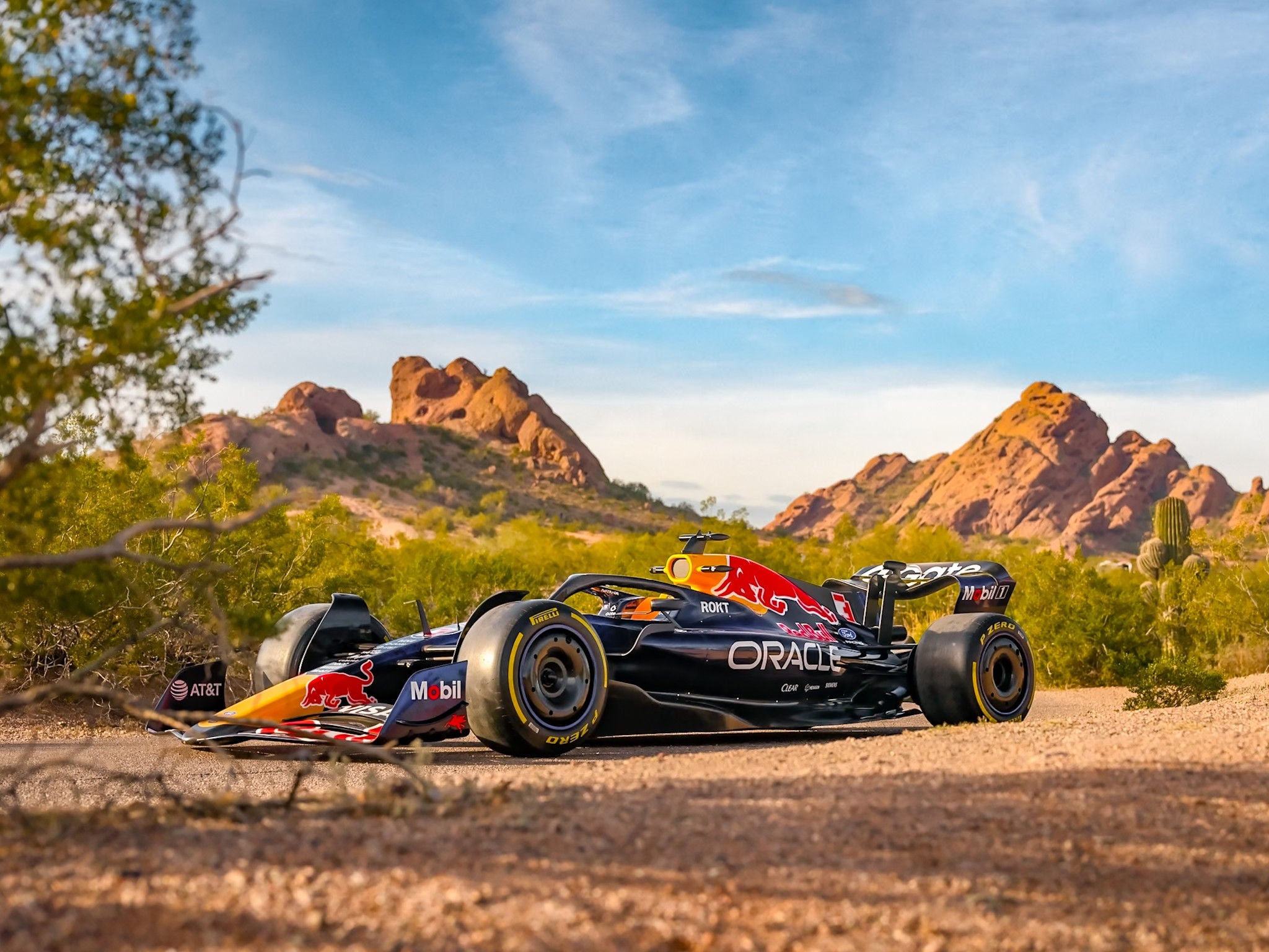 Race car in the desert