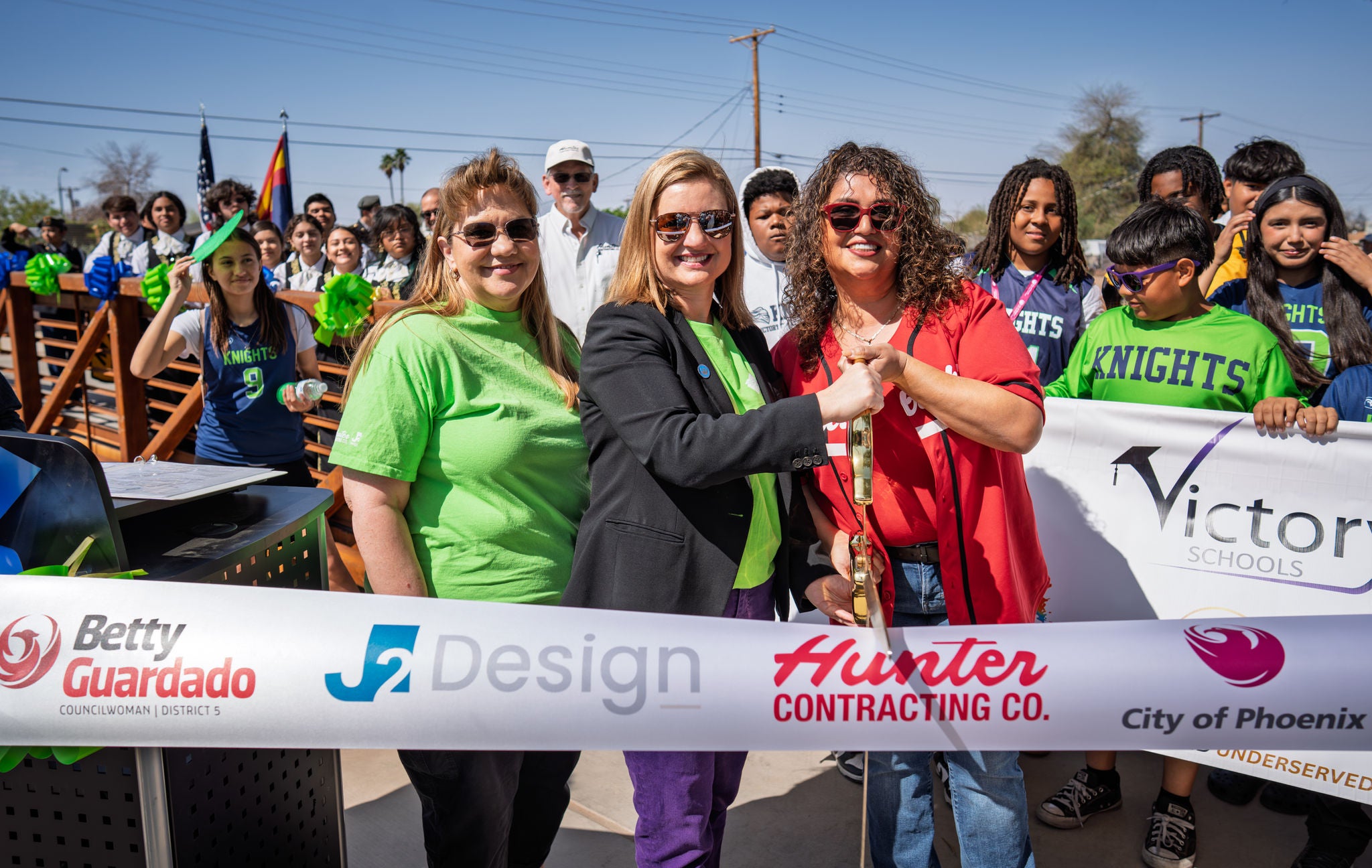 Mayor Gallego with Councilwoman Guardado and SRP rep