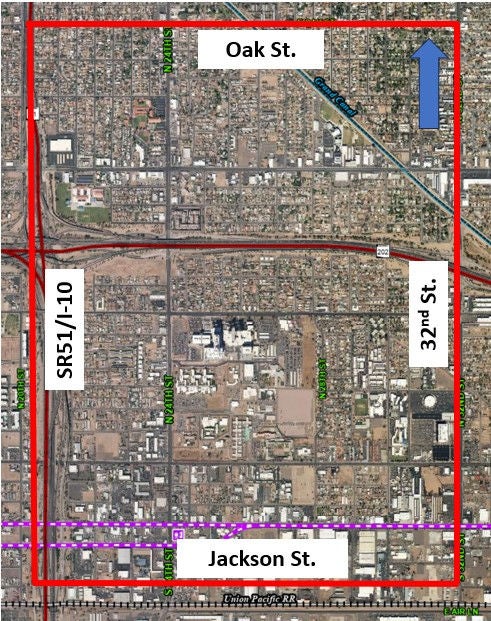 Boundary map of the Roosevelt Neighborhoods mobility area