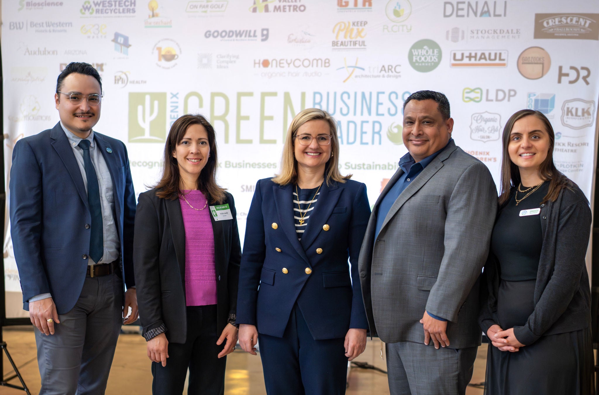 Phoenix Public Works Department leaders pose with Mayor Kate Gallego.