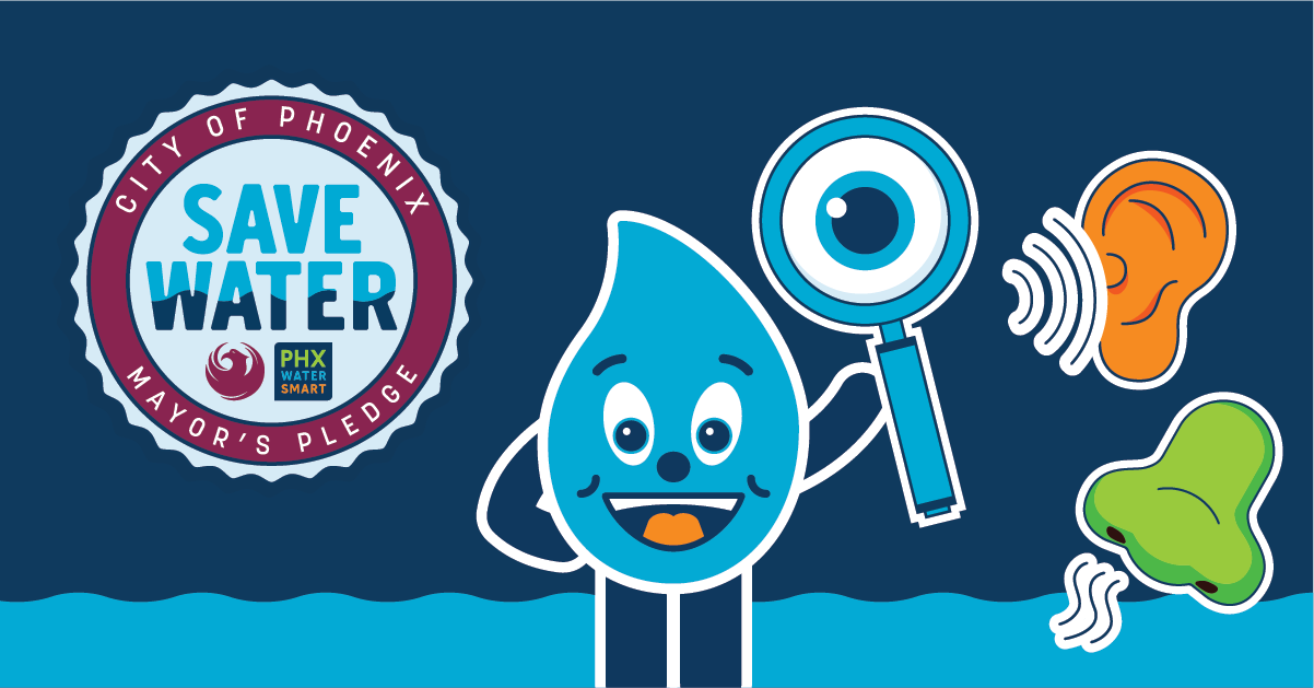 City of Phoenix seal with 'Save Water' 