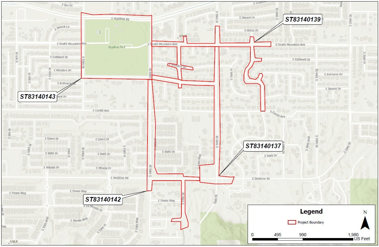 Image of the project area near South Mountain Avenue