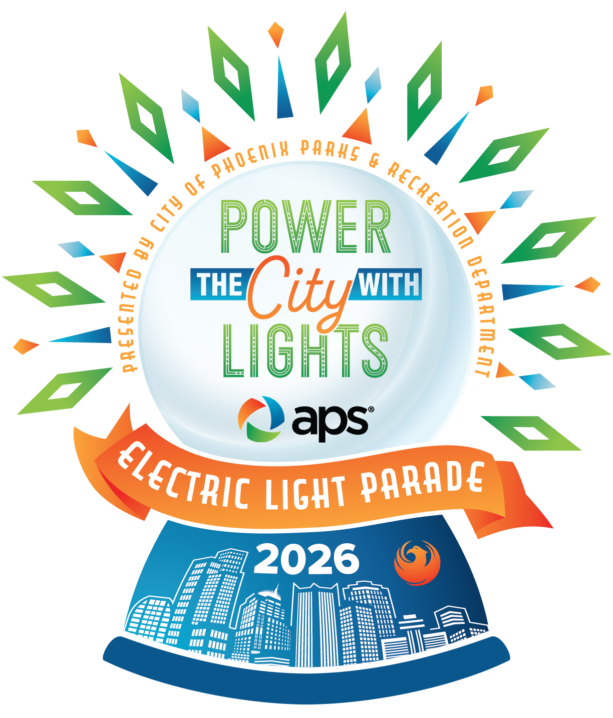 An graphic for the electric light parade that says let every holiday shine