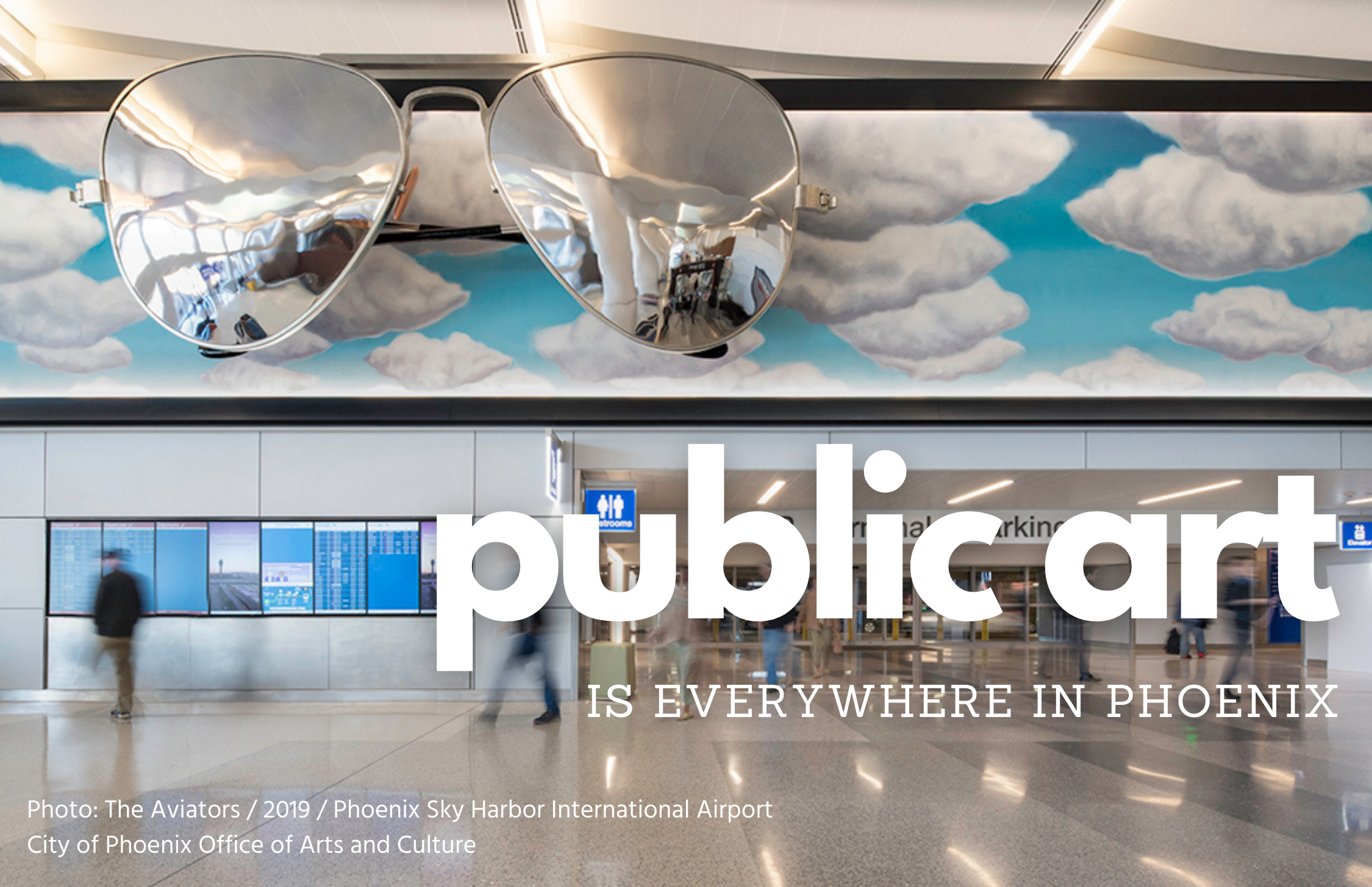Public Art Everywhere Website - The Aviators public art piece at Phoenix Sky Harbor International Airport