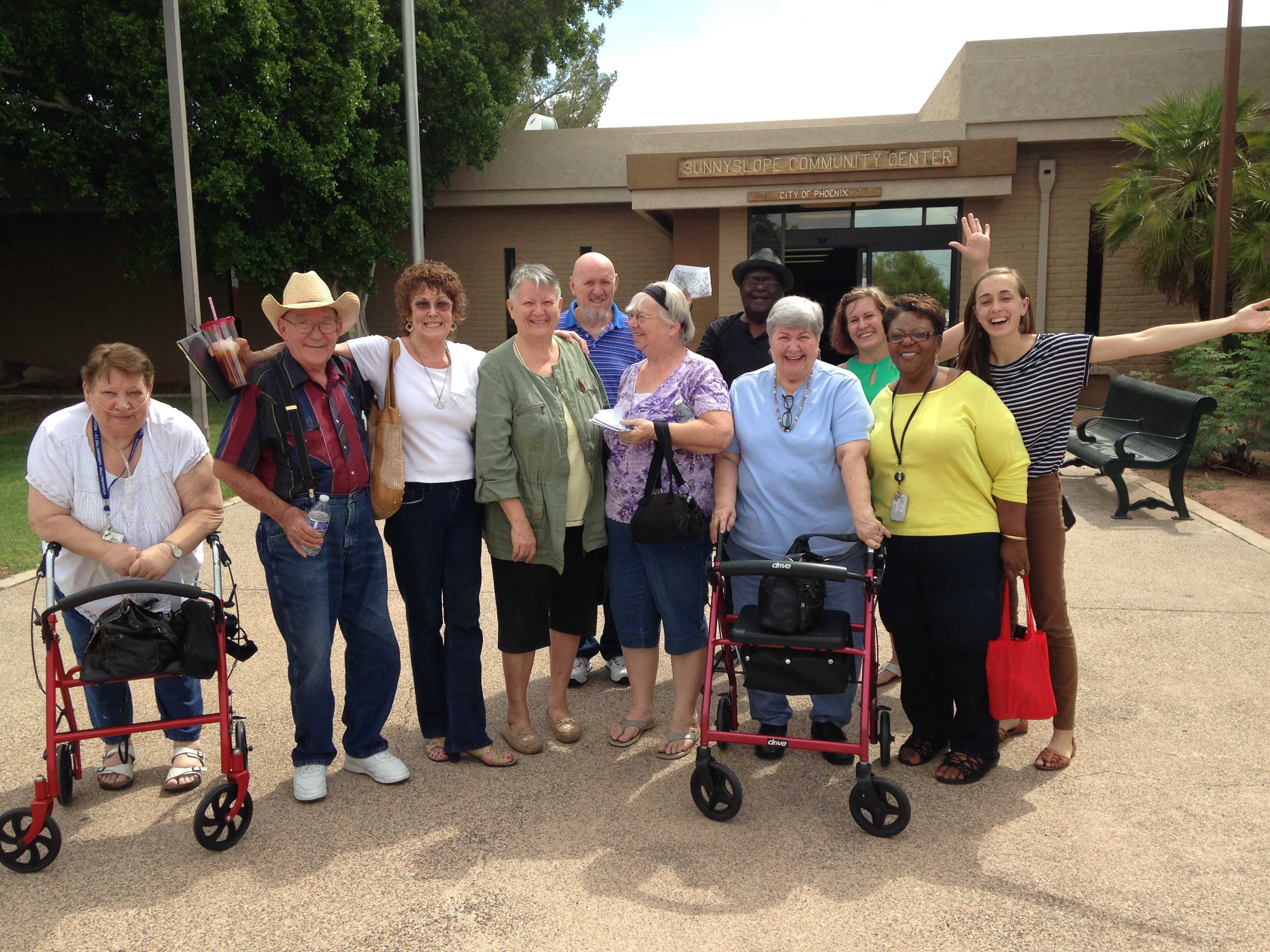 Group Photo in Front of Senior Center 