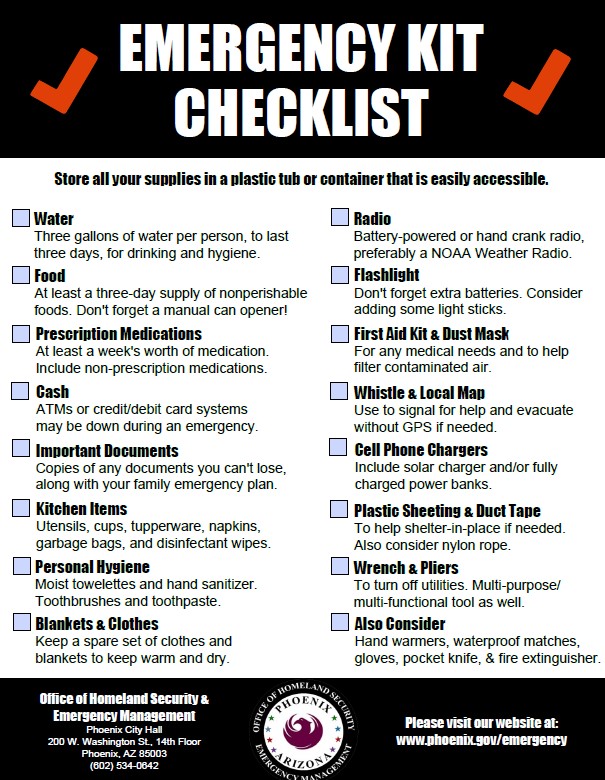 Emergency Kit Checklist illustration