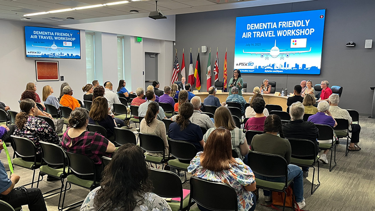 Phoenix Sky Harbor meeting room with Dementia Friendly workshop.