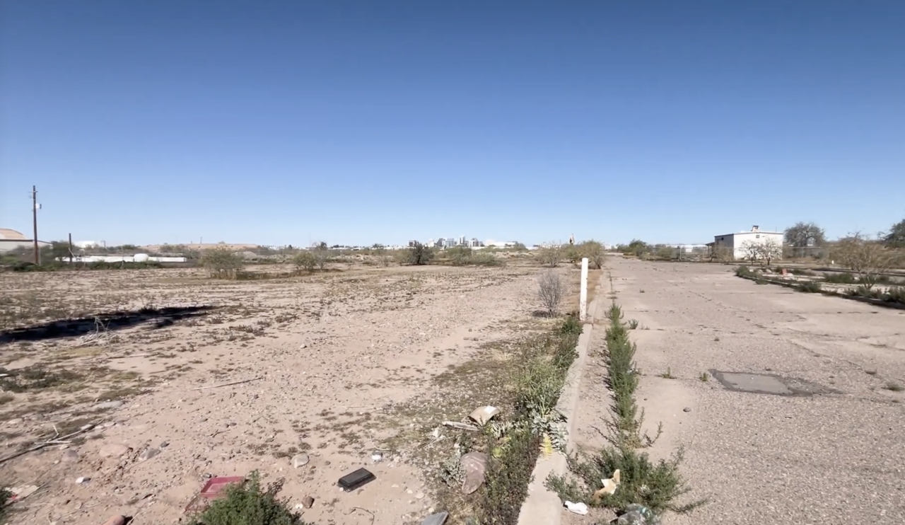 A brownfield vacant lot in Phoenix.