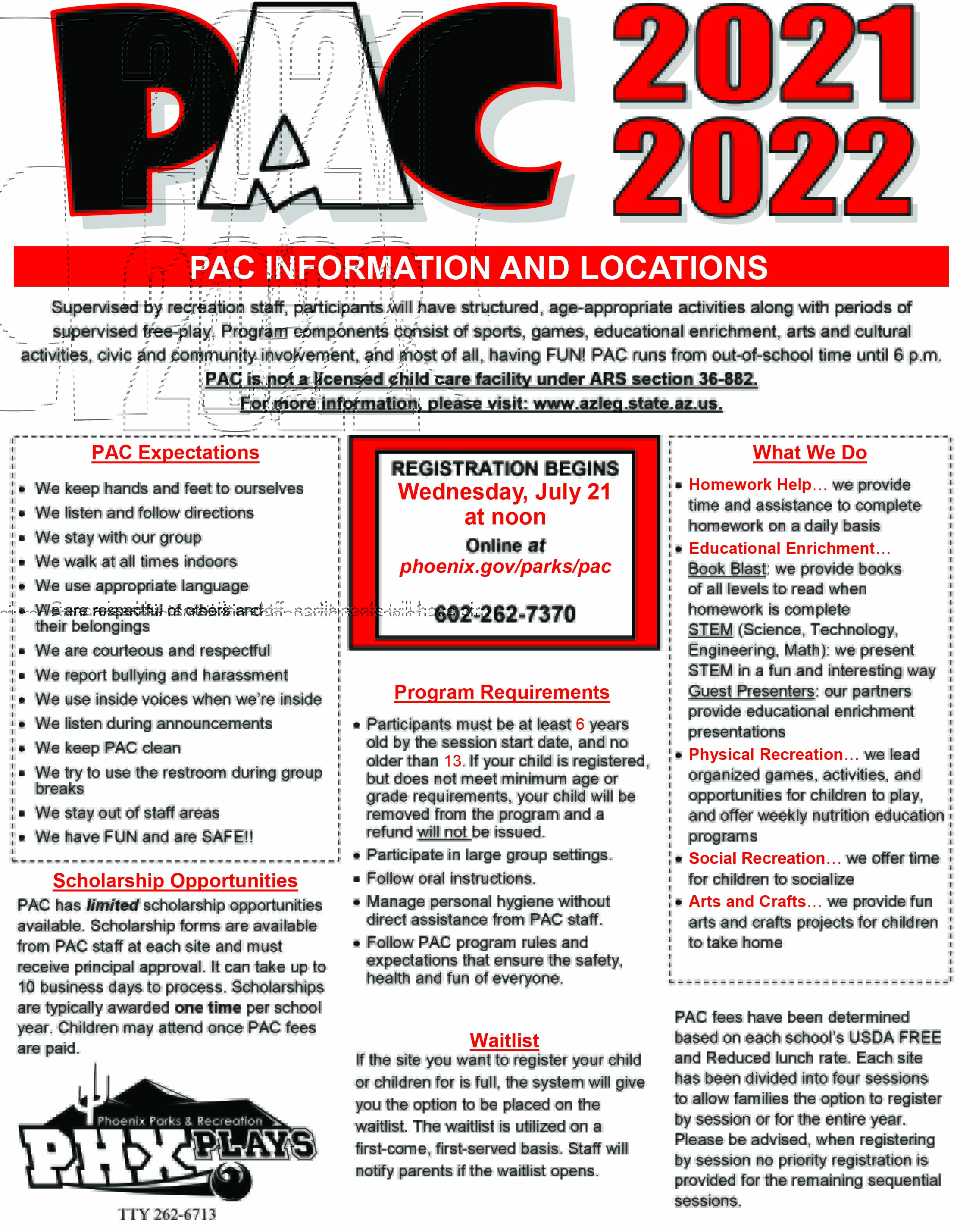 PAC Program Brochure