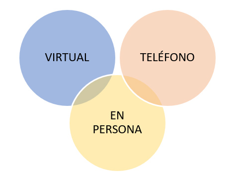 Virtual, Telefone, En Persona