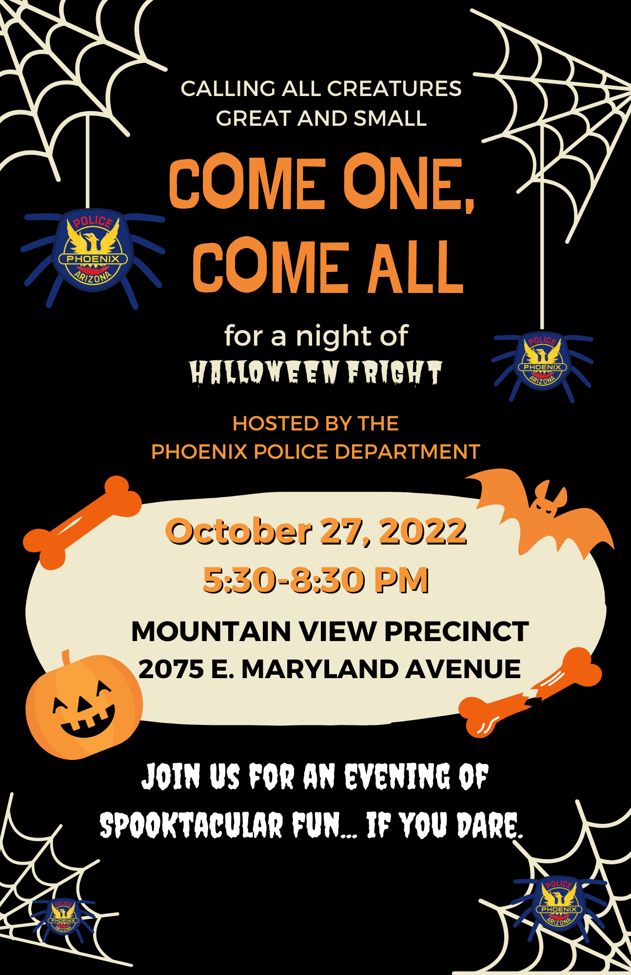 Halloween Sooktacular 10/27/22 5:30-8:30 p.m. at the Precinct