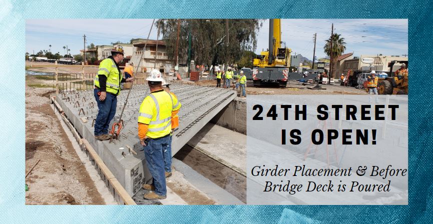 24th Street Bridge is Now Open, girders placed, deck poured