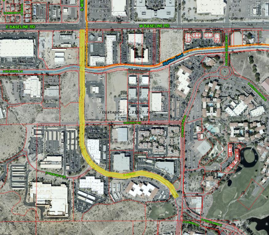 Map Showing Project Area from Baseline Road to South Point Parkway
