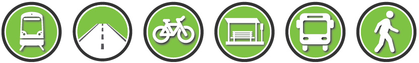 Transportation icons green in color