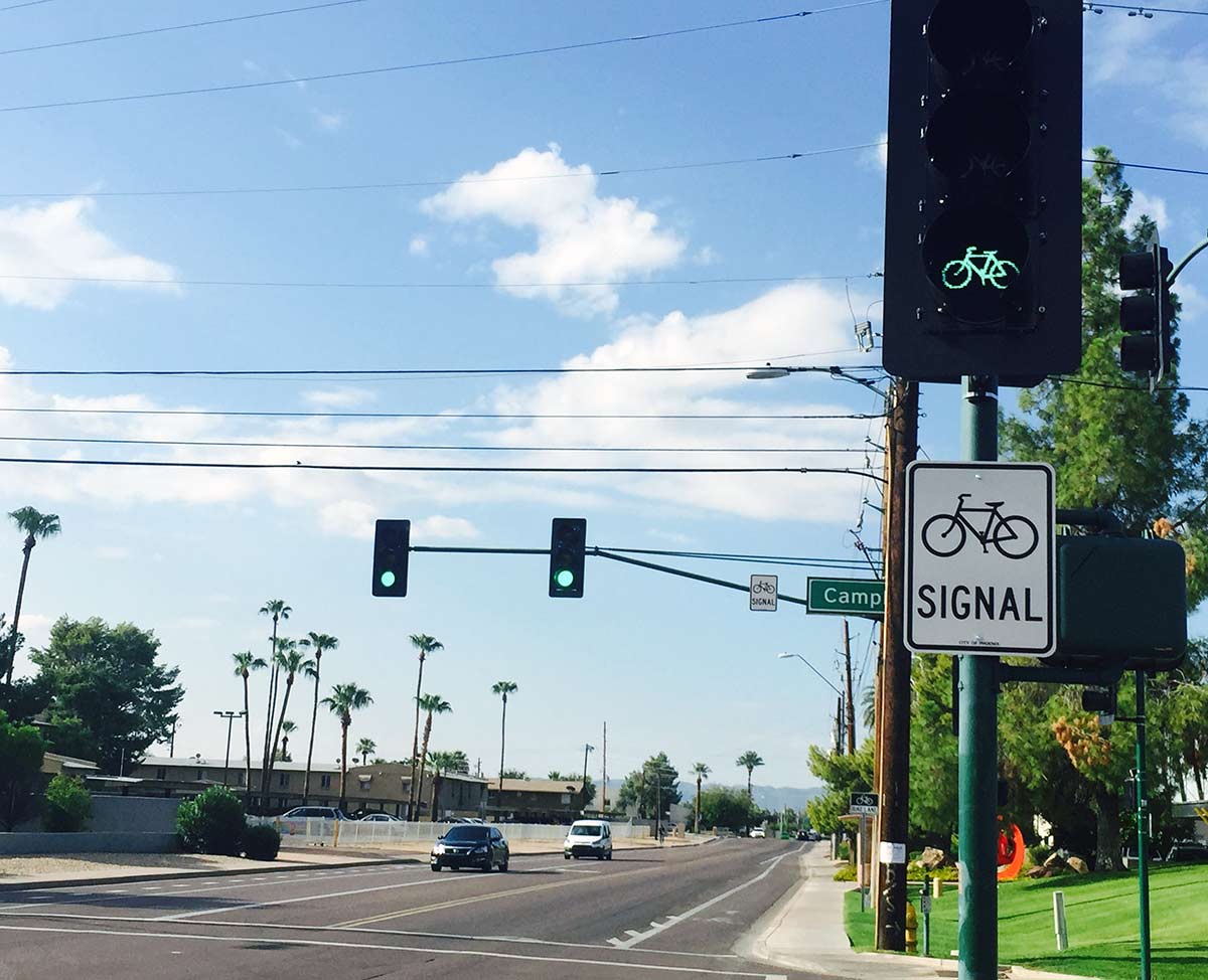 Bike signal with traffic signal
