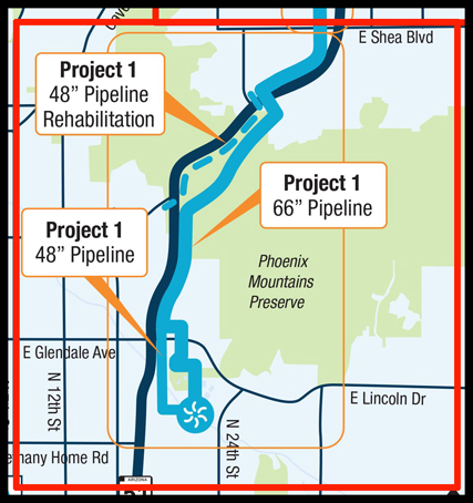 Map of Drought Pipeline Project 1 Area