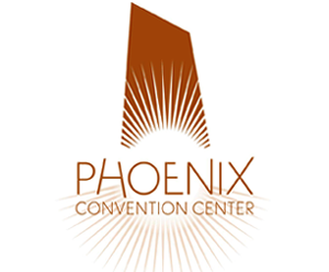 Copper colored convention center logo