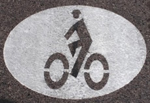 Bikeway symbol on ground